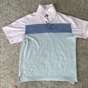 Footjoy Pink and Blue Polo Shirt